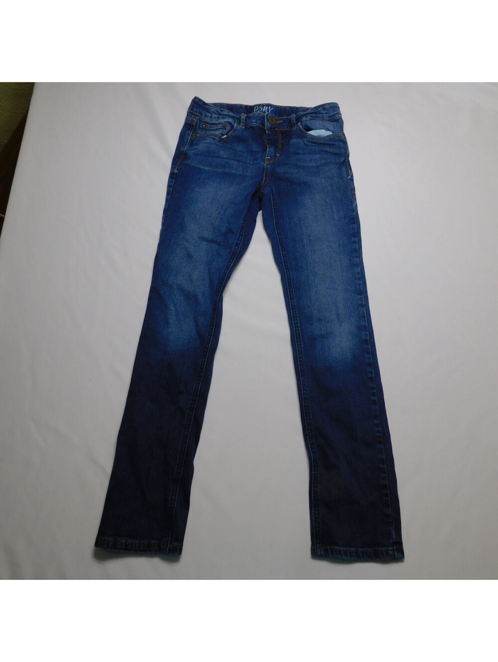 PSNY Girls Jeans Size 12R Dark Wash Adjustable Waist Stretch Denim Skinny Pants